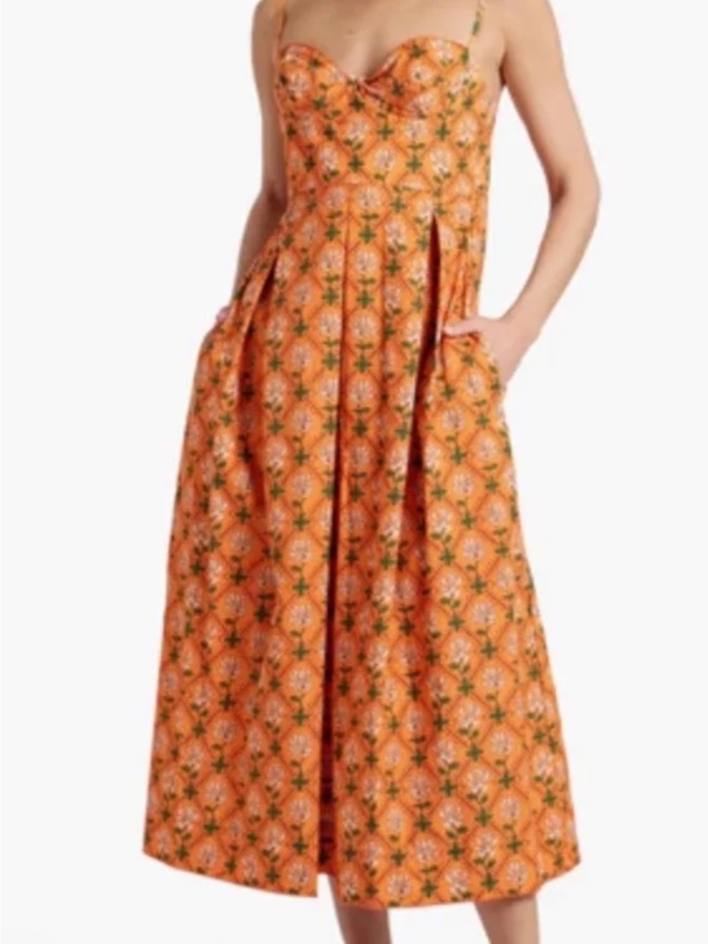 Agua Bendita orange floral dress